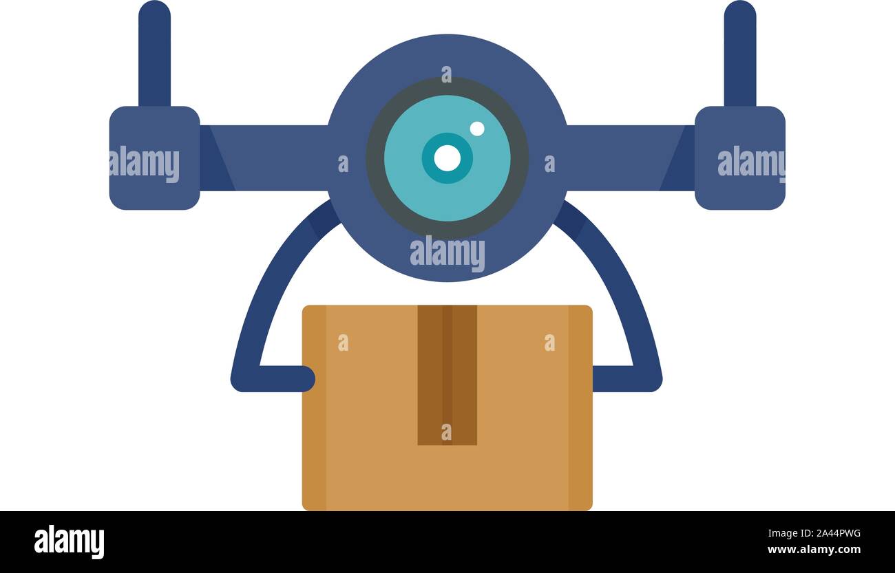 Drone delivery icon. Flat illustration of drone delivery vector icon ...