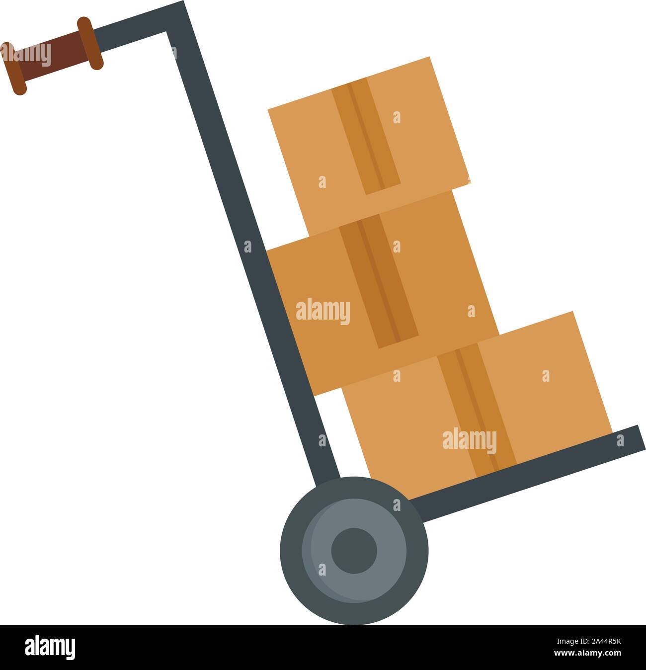 Warehouse cart box icon. Flat illustration of warehouse cart box vector icon for web design Stock Vector