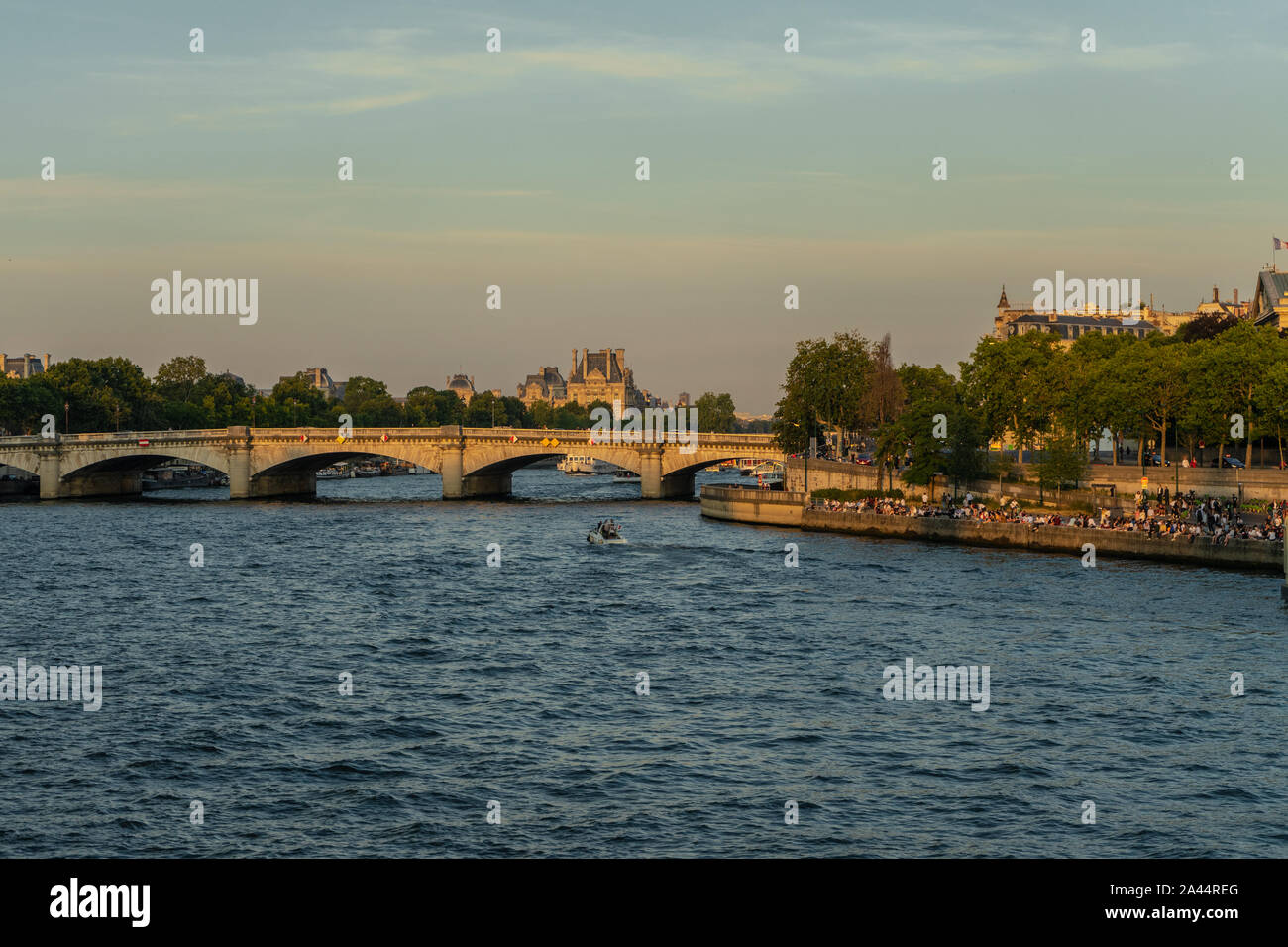 Pont de la Concorde in Paris, bridge across the River Seine in Paris, France Stock Photo