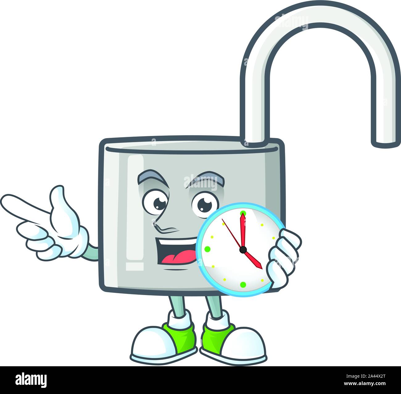 With clock unlock key icon in the character Stock Vector Image & Art ...