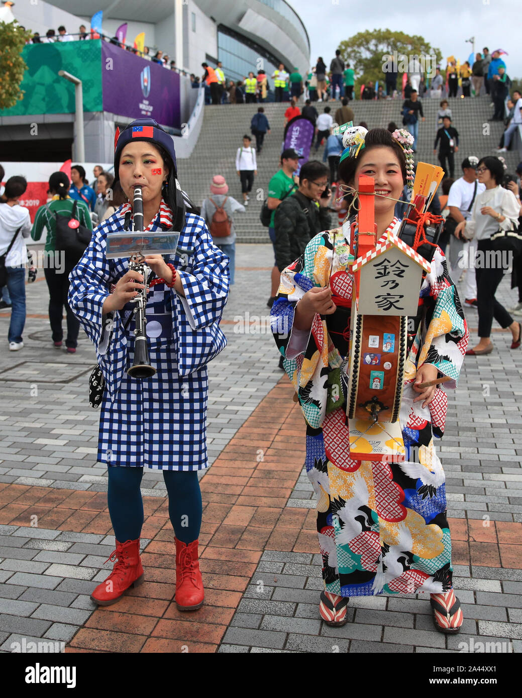 Pre match entertainment prior to the 2019 Rugby World Cup Pool A match