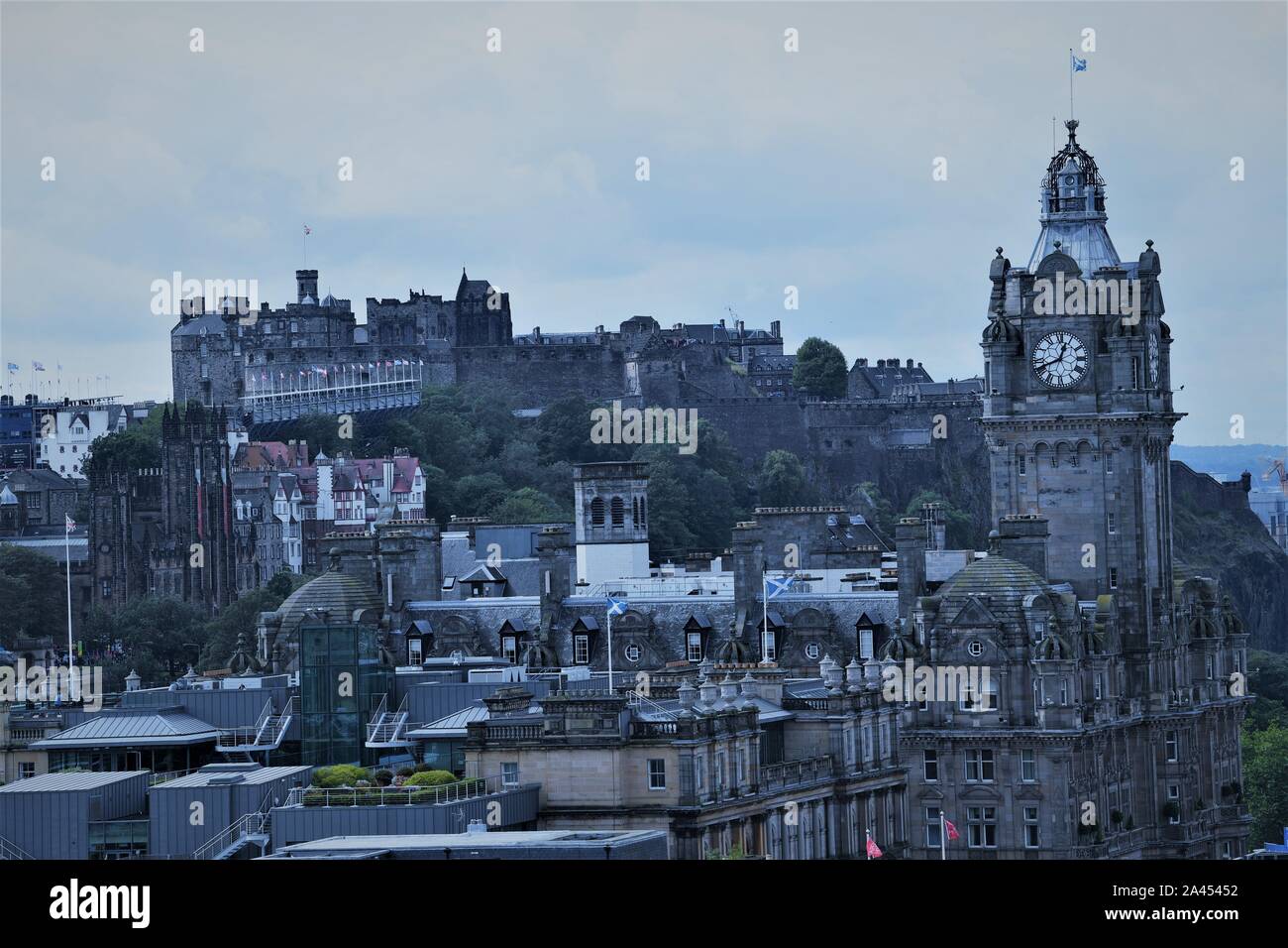 Balmoral Hotel Edinburgh from Calton Hill Stock Photo