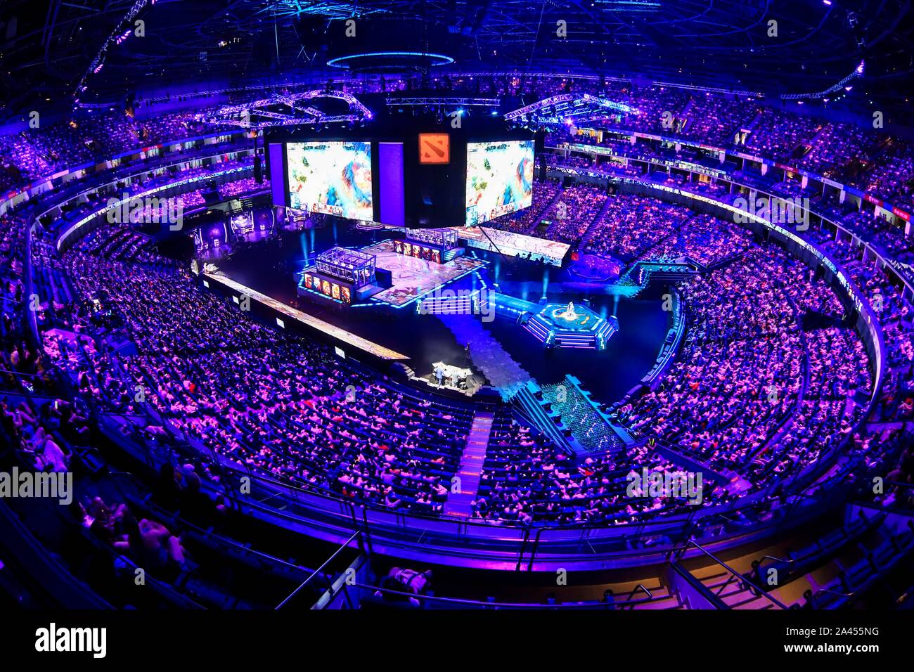 Players compete in the Dota 2 International game during the