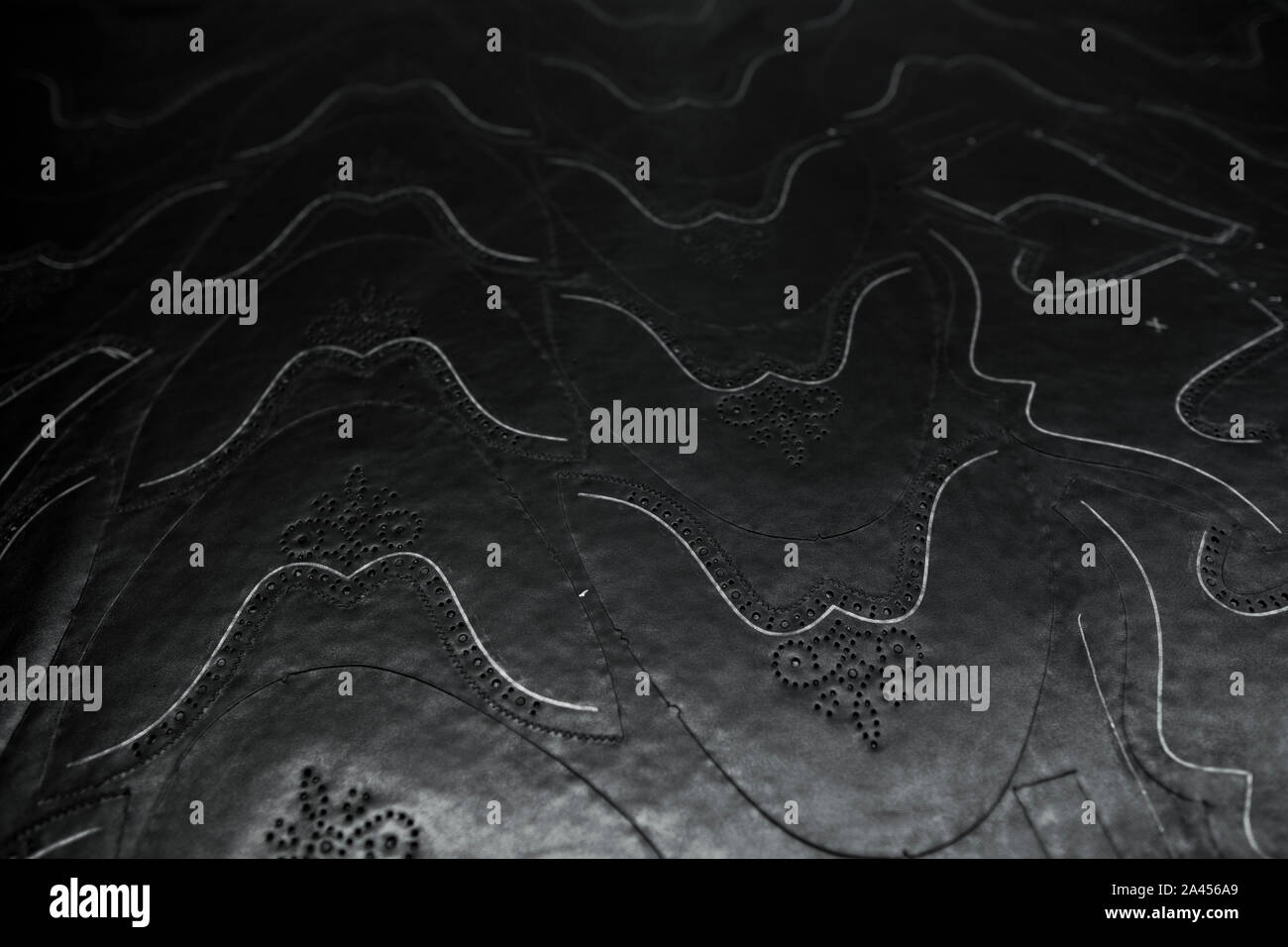 Cut out shoe elements from one piece of leather Stock Photo Alamy