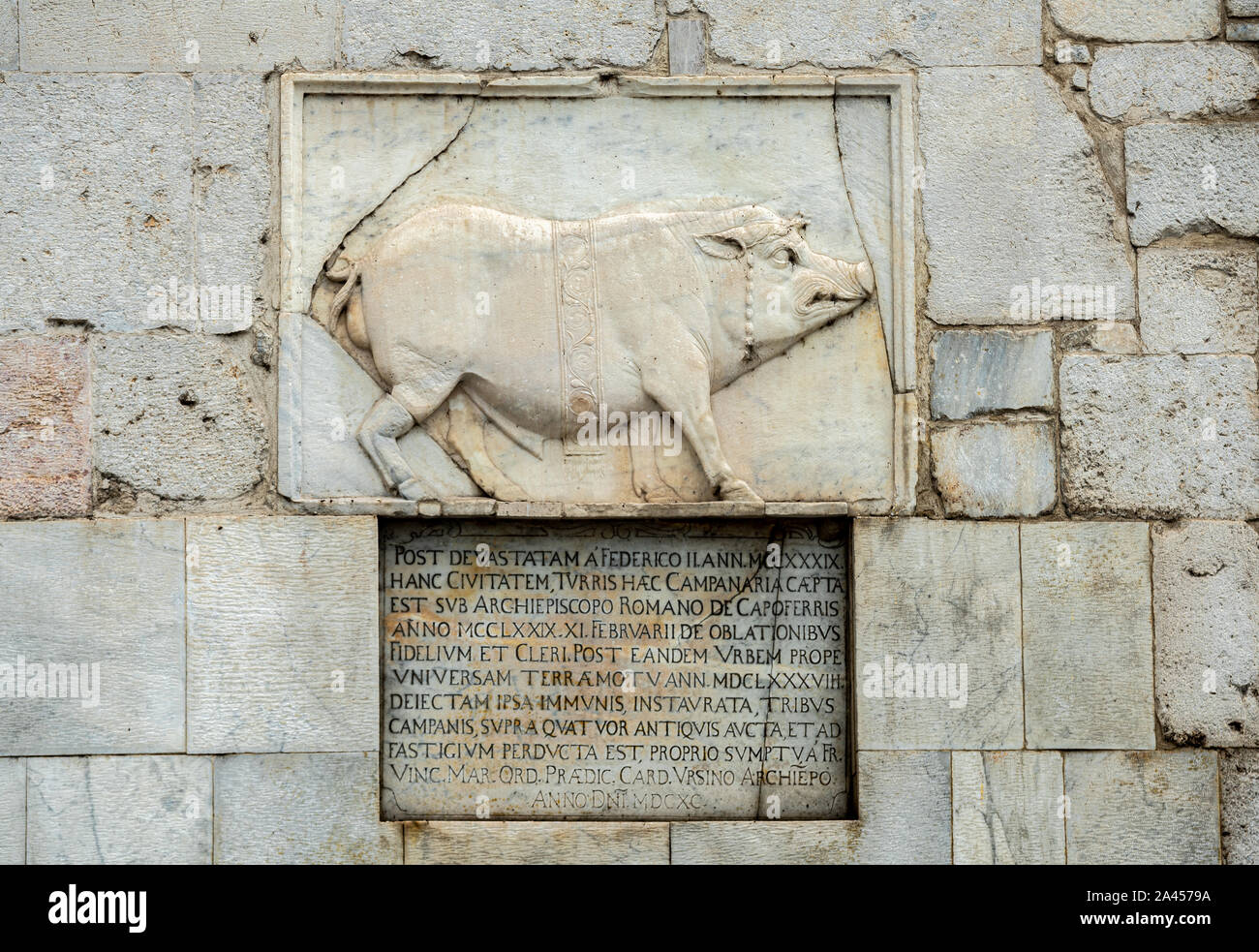 stolato wild boar, symbol of the city of Benevento Stock Photo
