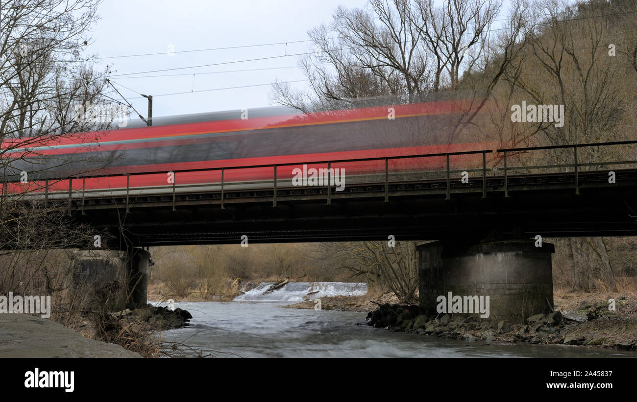 Fast train (Germany). Schneller Zug (Deutschland). Stock Photo