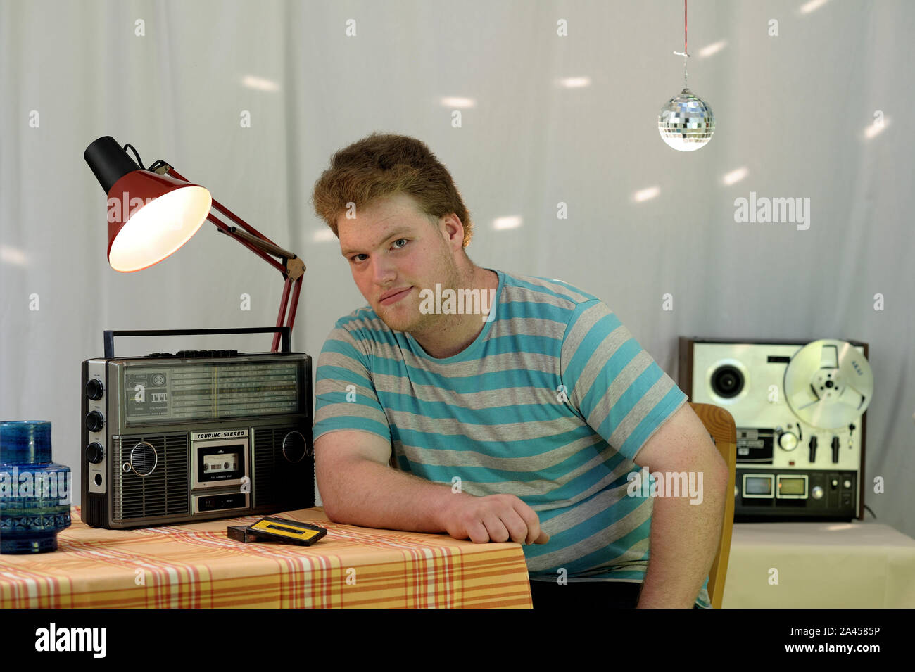 70s and 80s electronic music devices Stock Photo