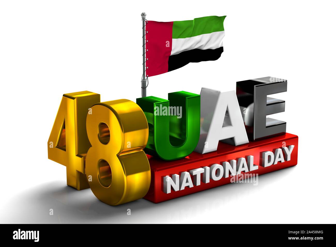 United Arab Emirates national day with UAE Map, spirit of the union, UAE National day of UAE and Flag day, Anniversary Celebration Card 2 December,UAE Stock Photo