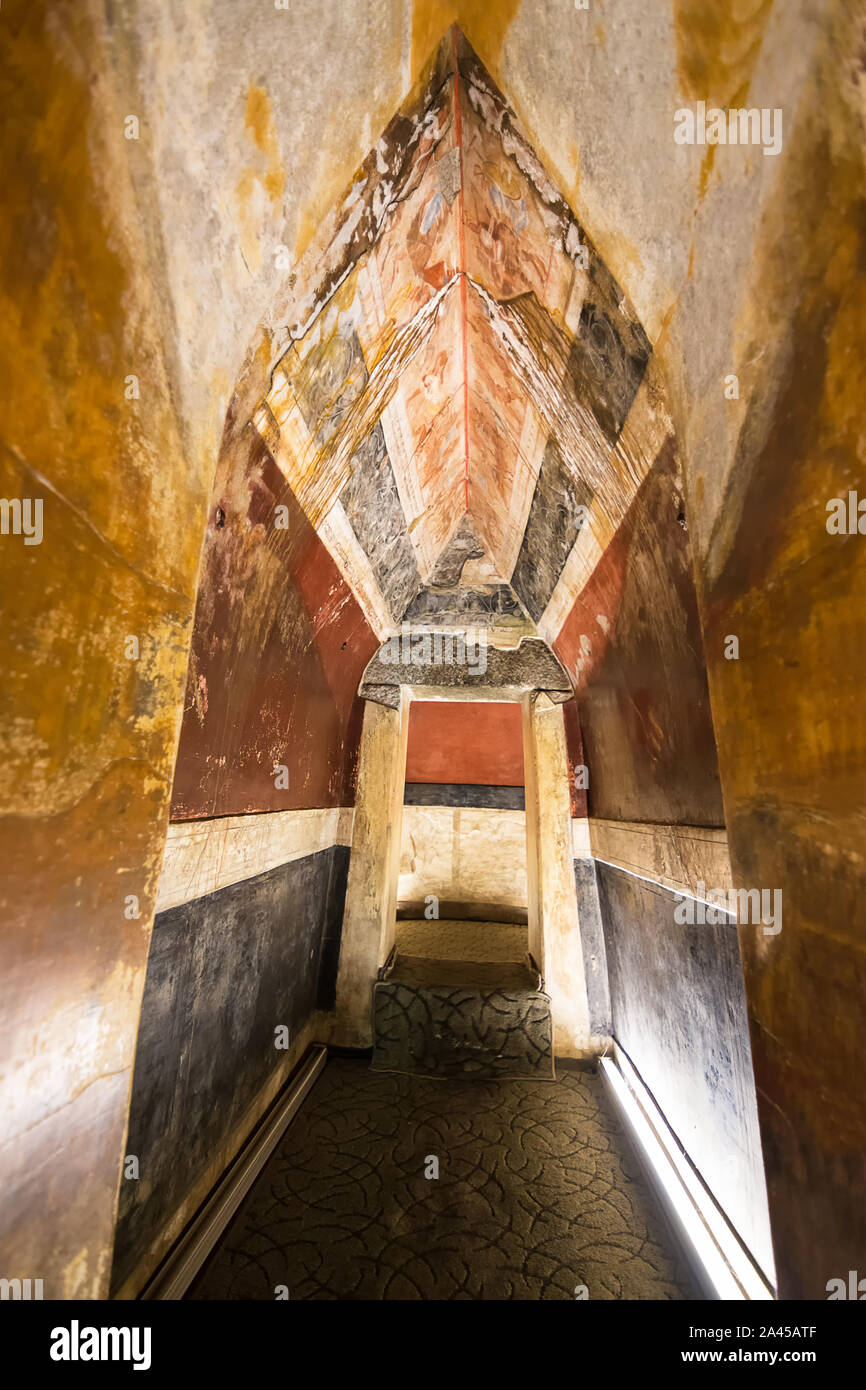Kazanlak, Bulgaria - 19 June, 2019: Decorations inside a reconstruction of a tomb of a Thracian king in Kazanlak (Bulgaria) Stock Photo