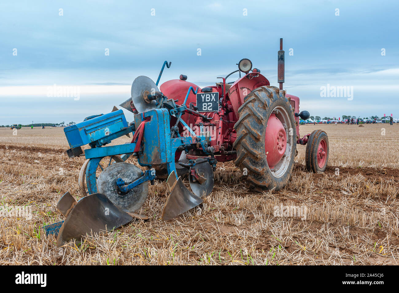 Nocton, Lincoln, Lincolnshire, UK. 12th October 2019.    Over 200 champion ploughmen and women from all over the country have assembled near Lincoln to compete in the 2019 British National Ploughing Championships.  The competition includes many types of plough and styles of ploughing across the 250-acre site; including heavy horses, vintage tractors and steam ploughing engines.  The championships, now in there 69th year, are organised by The Society of Ploughmen with the objective of promoting and encourage the art, skill and science of ploughing the land. Credit: Matt Limb OBE/Alamy Live News Stock Photo