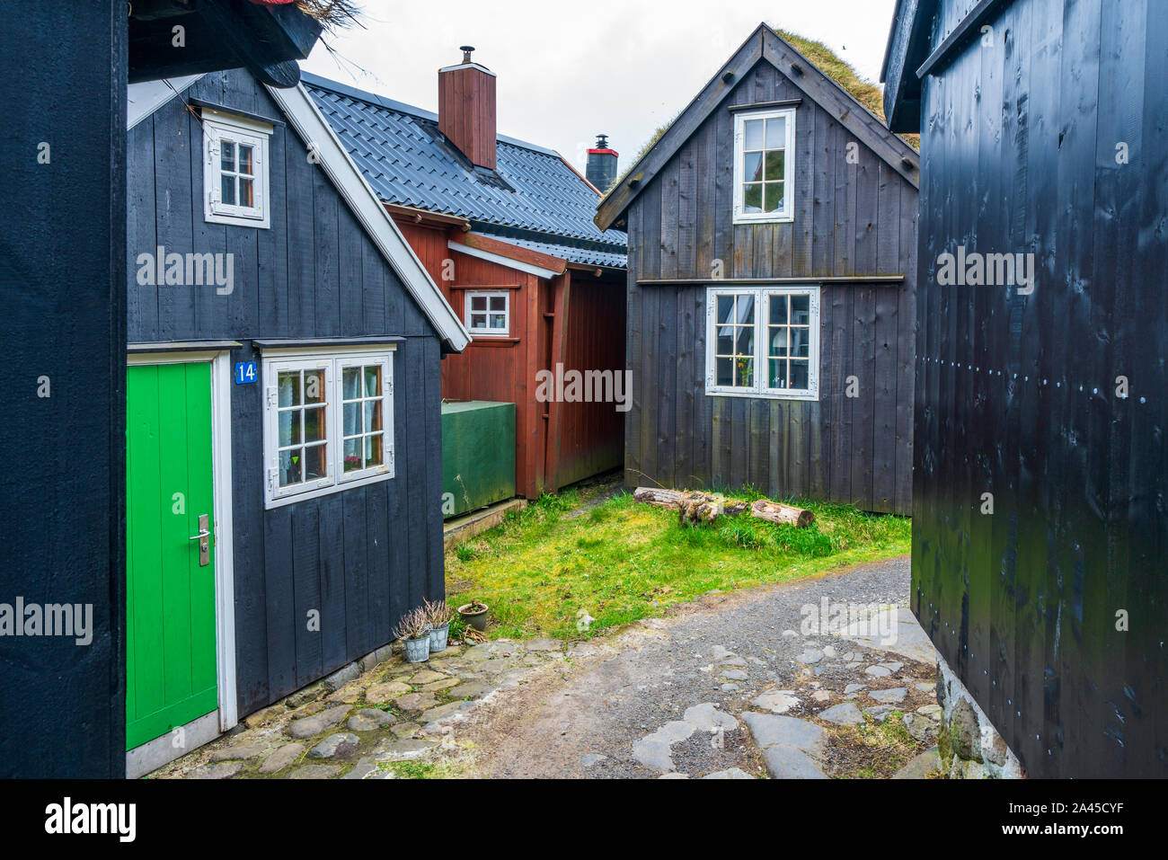 Tinganes, Tórshavn old town, Streymoy, Faroe Islands, Denmark, Europe Stock Photo