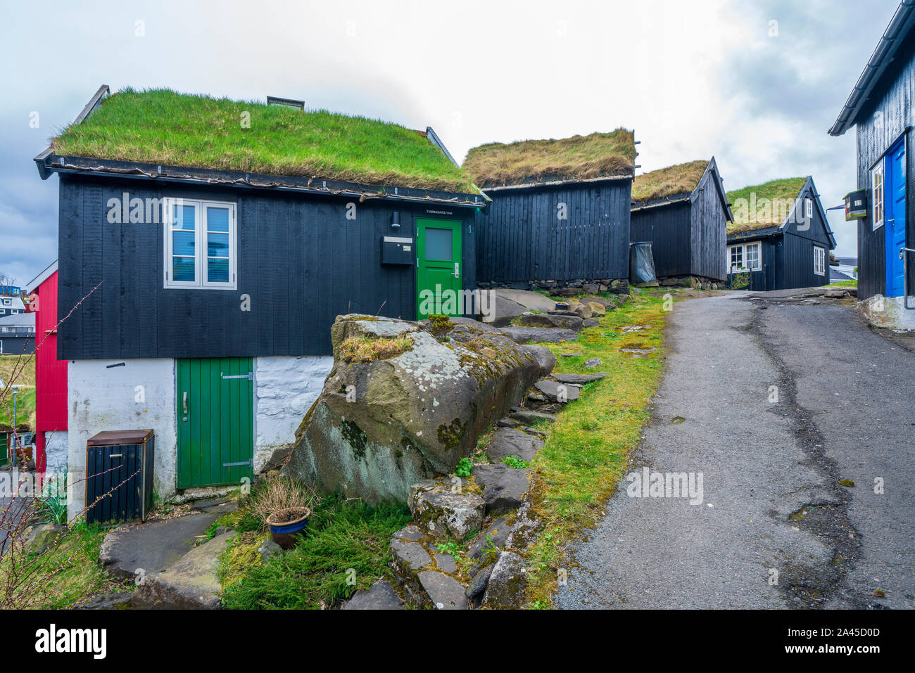 Tinganes, Tórshavn old town, Streymoy, Faroe Islands, Denmark, Europe Stock Photo