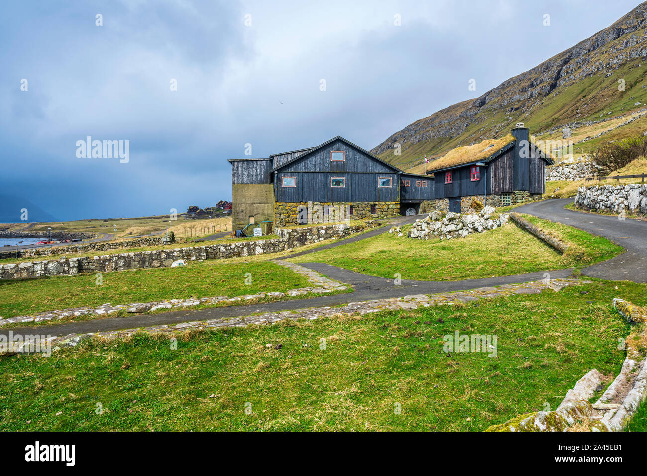 Kirkjubøur, the southernmost village on Streymoy, Faroe Islands, Denmark, Europe Stock Photo