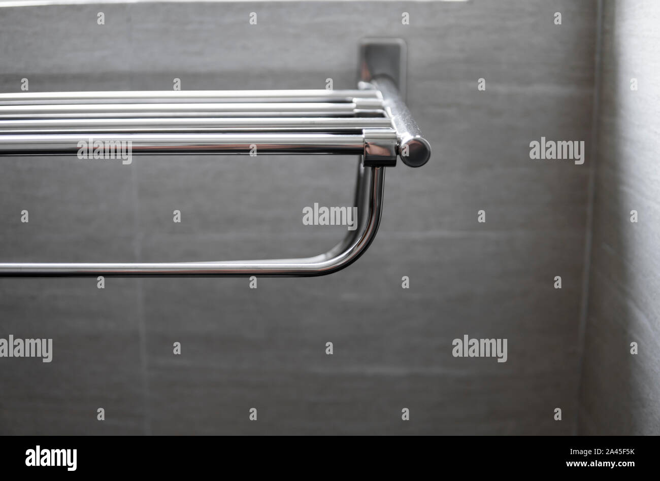 Metal Towel Dryers in the modern bathroom Stock Photo Alamy