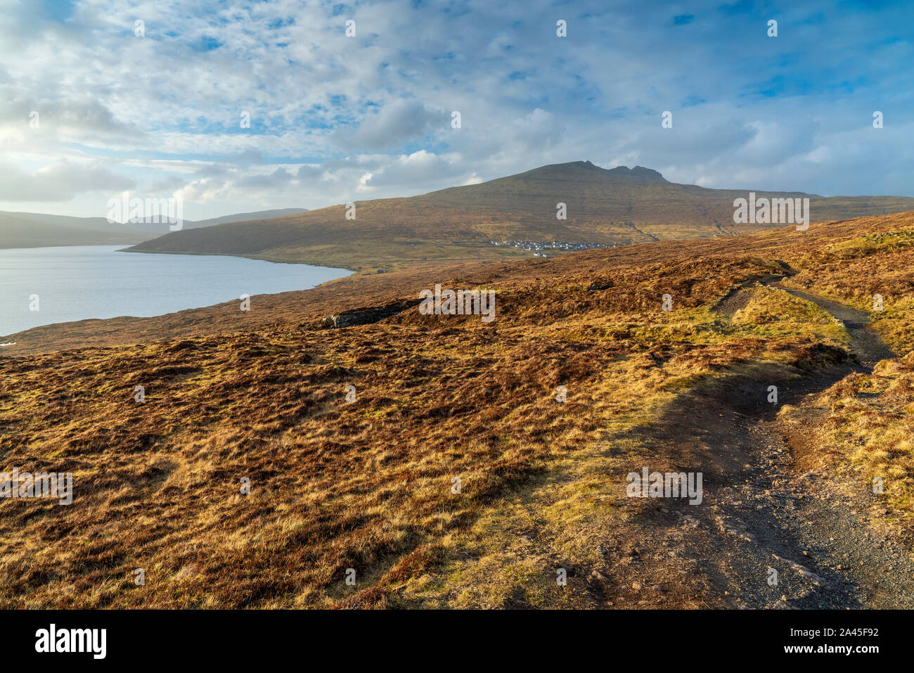 Leitisvatn Or Sorvagsvatn Lake, Vagar, Faroe Islands, Denmark, Europe Stock Photo