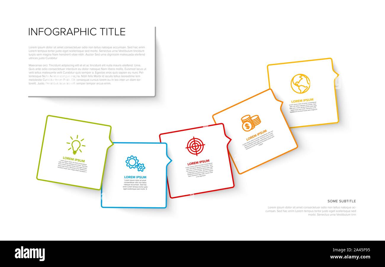 Vector multipurpose Infographic template with five square options and ...