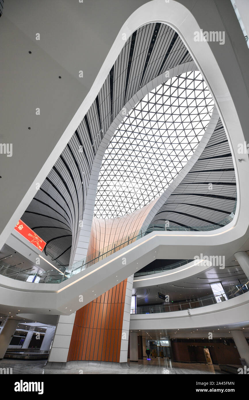 An interior view of the Beijing Daxing International Airport in Beijing ...