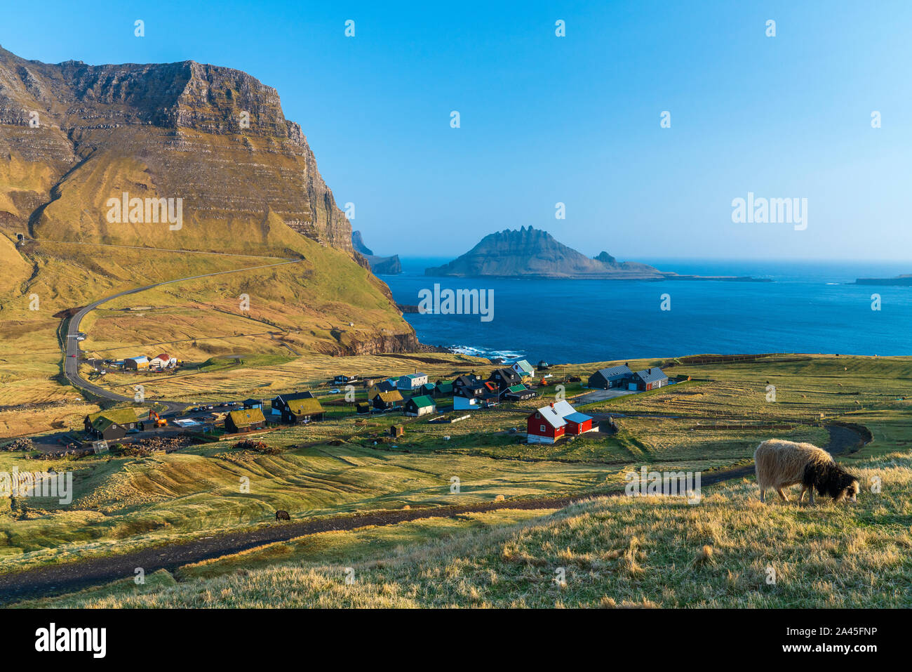 Gasadalur, Vagar, Faroe Islands, Denmark, Europe Stock Photo
