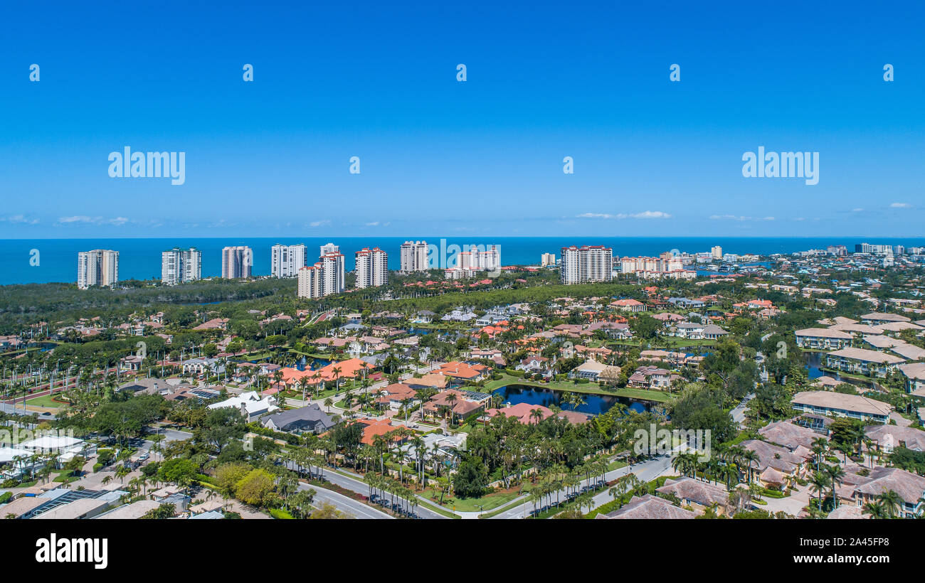 Pelican Bay area of Naples in Southwest Florida near Fort Myers and Marco Island, popular destination for affluent people living in the United States Stock Photo