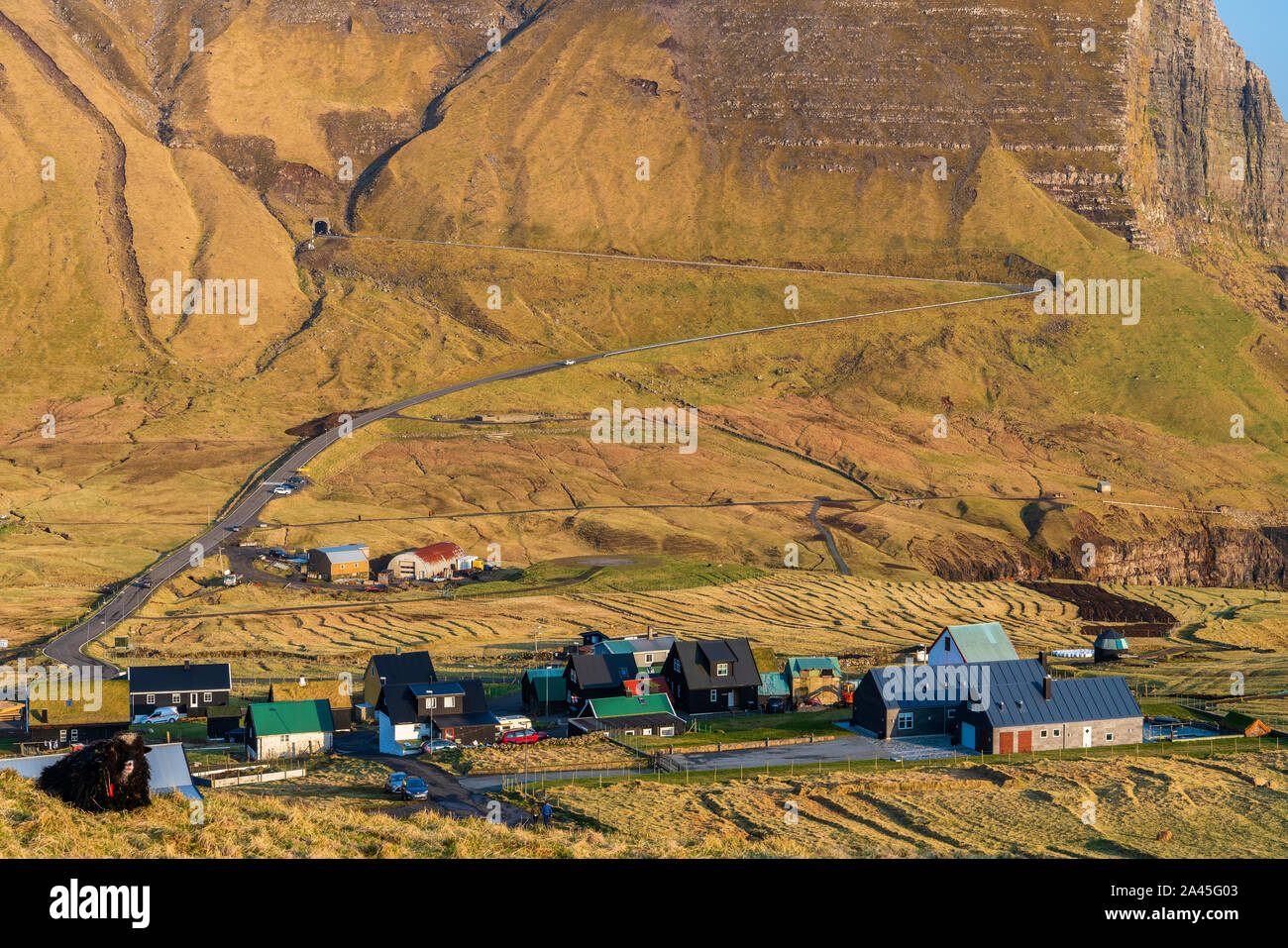 Gasadalur, Vagar, Faroe Islands, Denmark, Europe Stock Photo