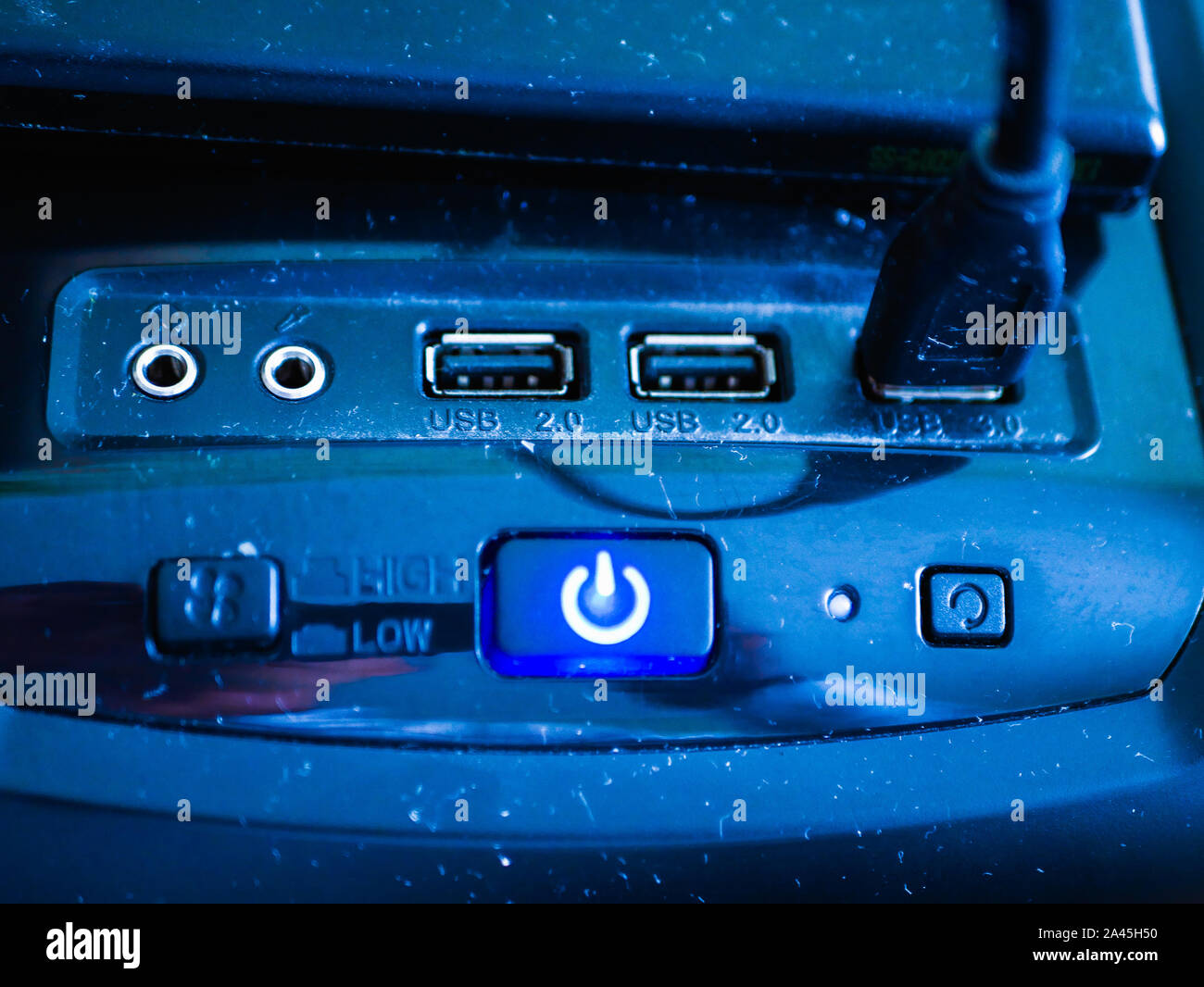 computer power button. Power button on a CPU Stock Photo - Alamy