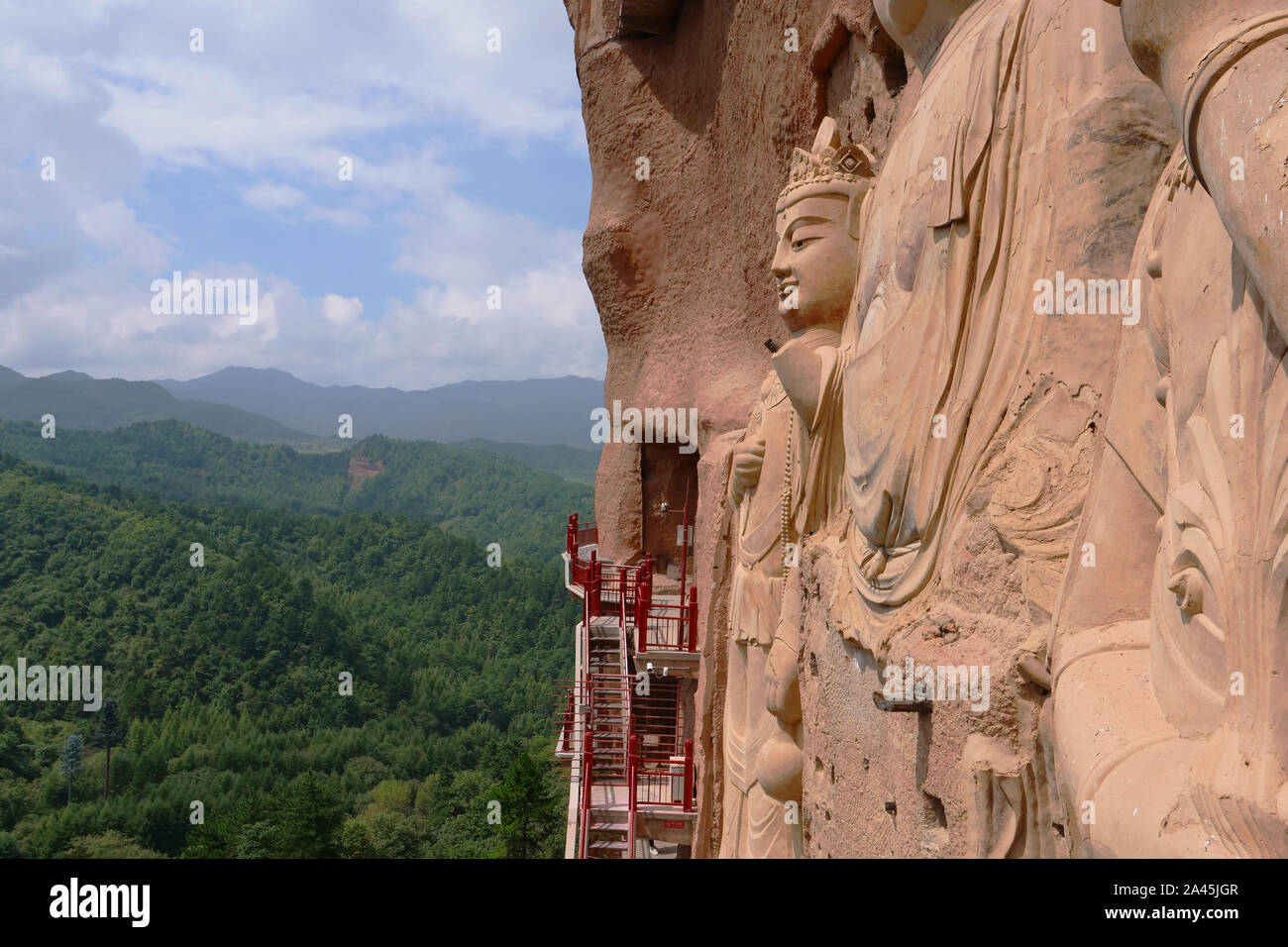 Maijishan Cave-Temple Complex in Tianshui city, Gansu Province China. A ...