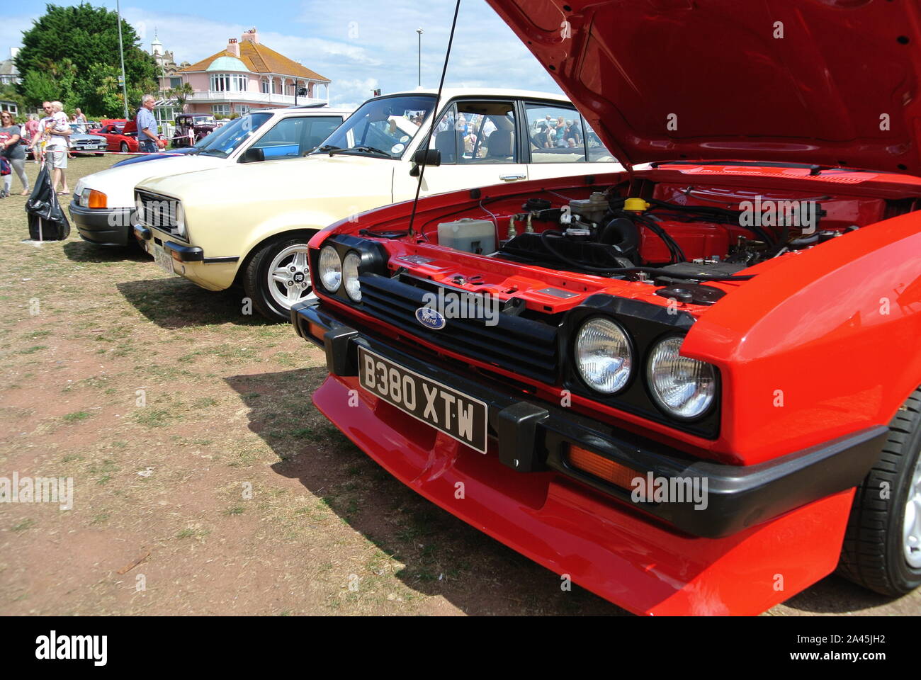 A line of classic cars parked up on display at the Riviera classic car