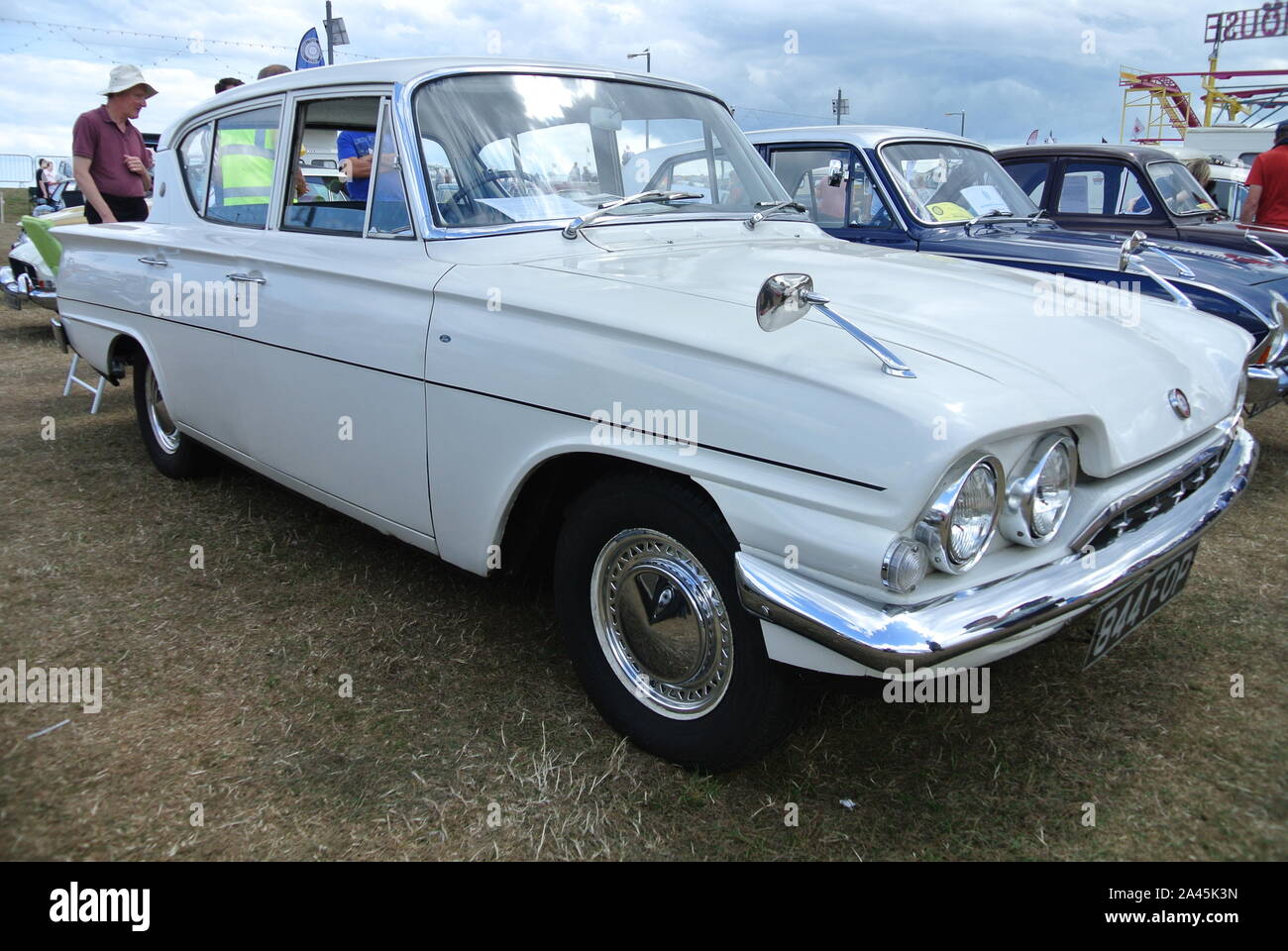 A 1962 Ford Consul Classic car parked up on display at the English Riviera classic car show, Paignton, Devon, England, UK. Stock Photo