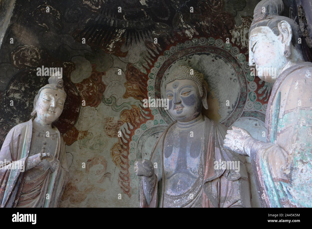 Maijishan Cave-Temple Complex in Tianshui city, Gansu Province China. A ...