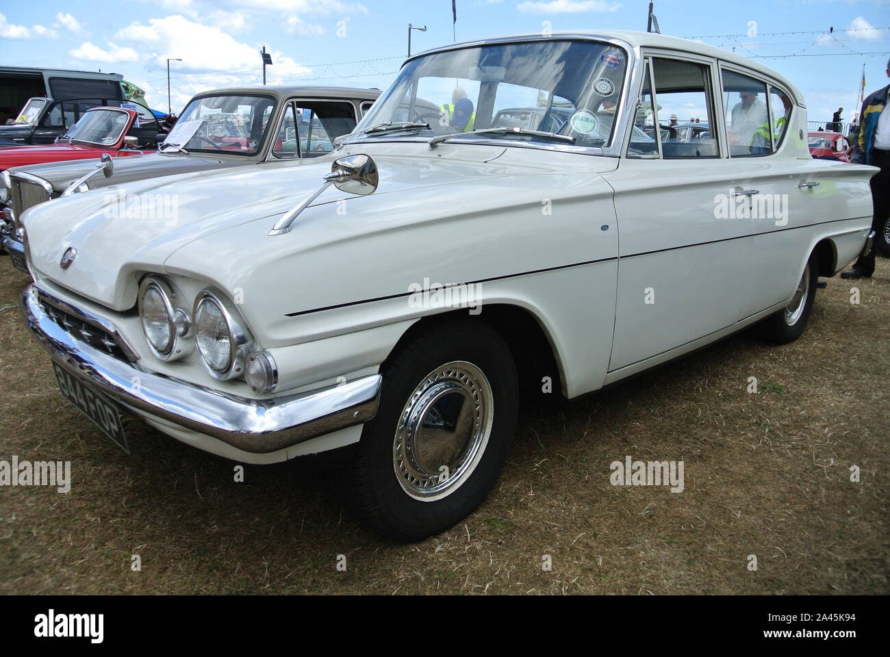 A 1962 Ford Consul Classic car parked up on display at the English Riviera classic car show, Paignton, Devon, England, UK. Stock Photo