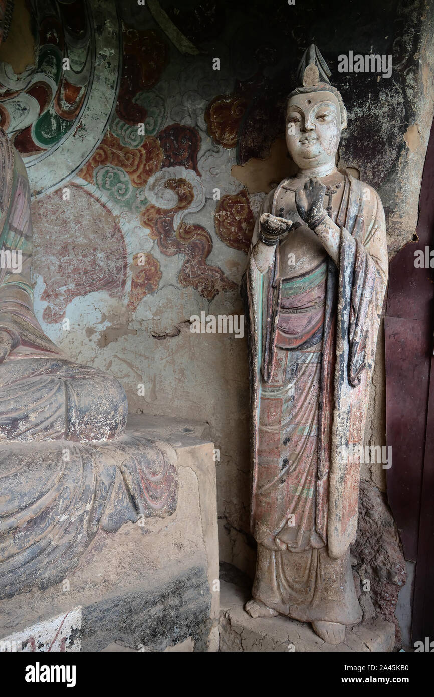 Maijishan Cave-Temple Complex in Tianshui city, Gansu Province China. A ...