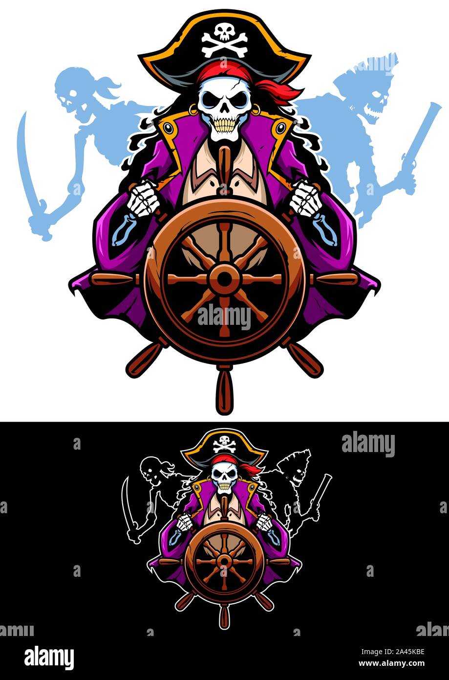Dead Pirates Mascot Stock Vector