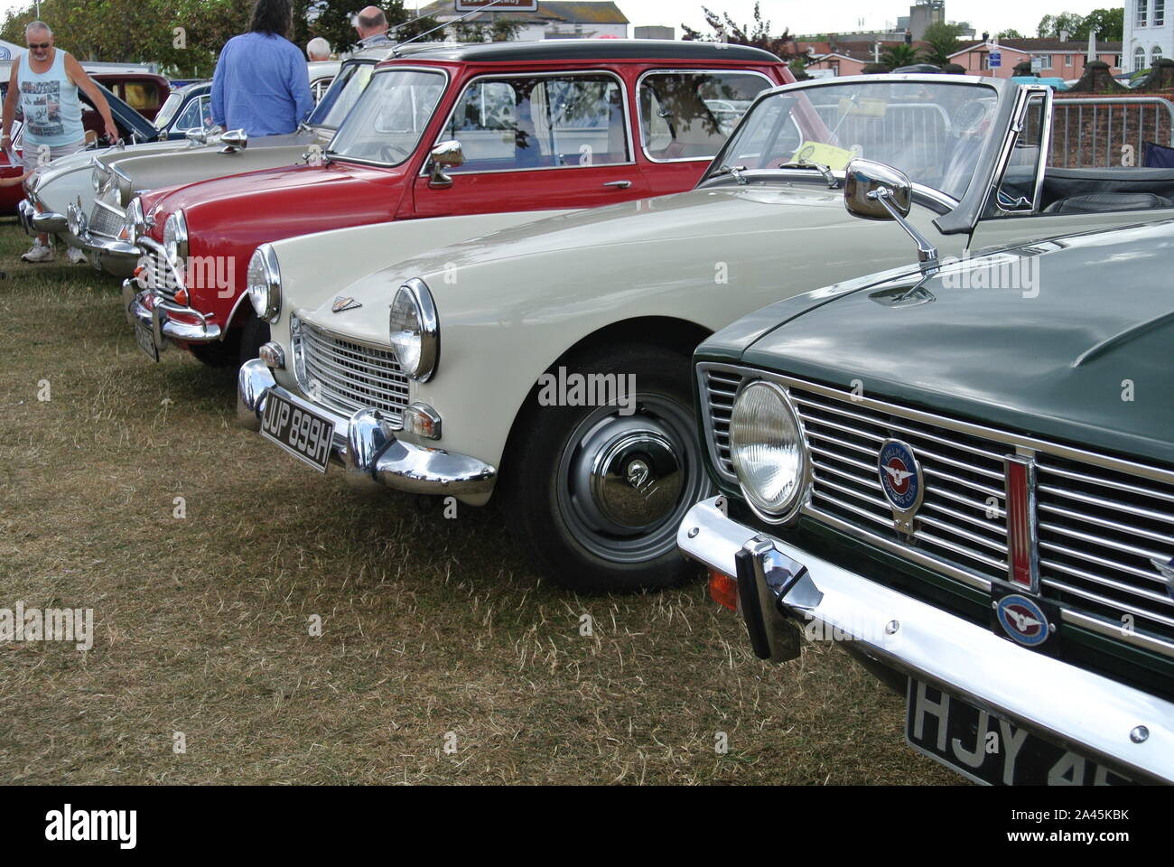 A line of classic cars parked up on display at the Riviera classic car