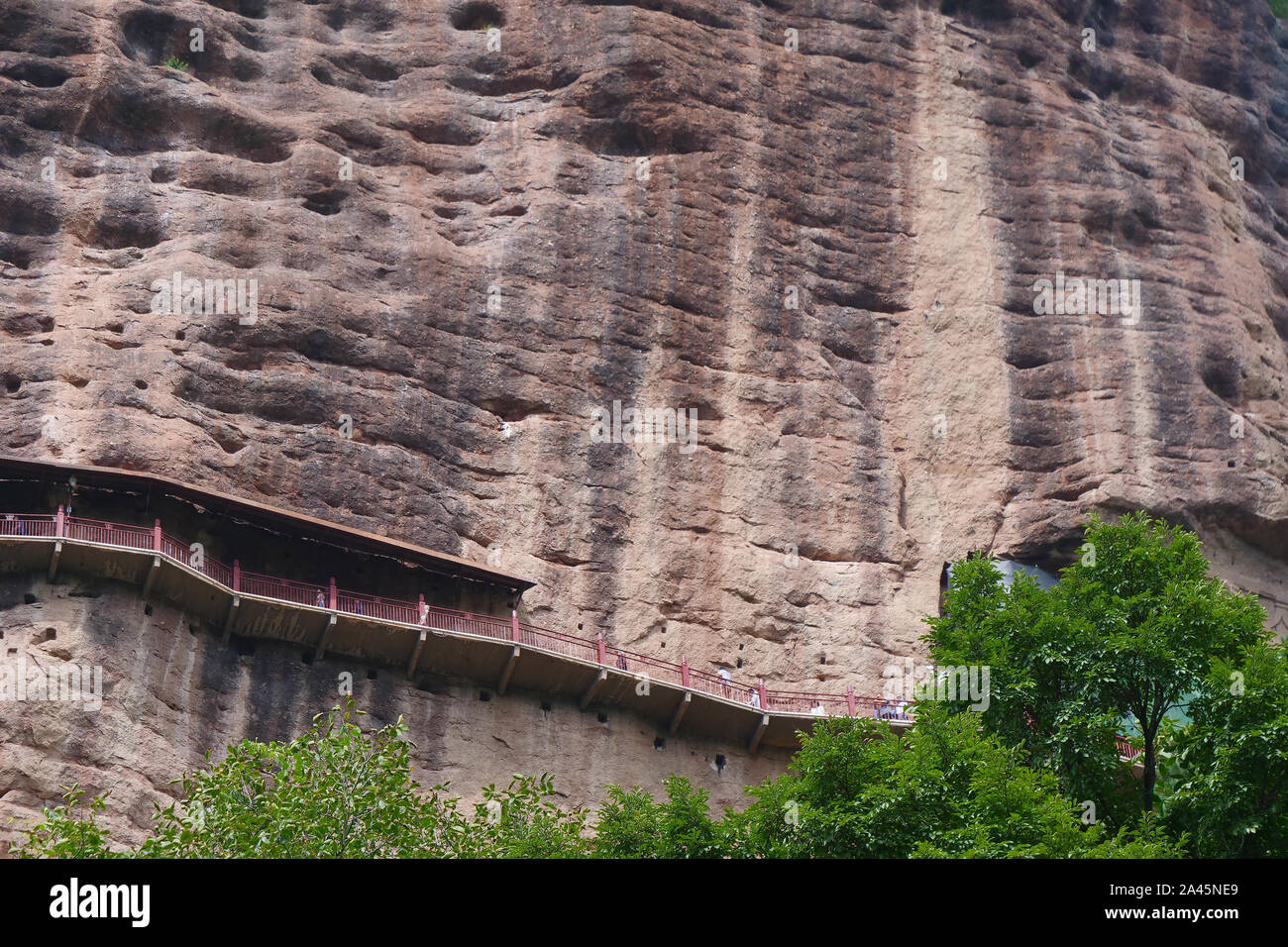 Maijishan Cave-Temple Complex in Tianshui city, Gansu Province China. A ...
