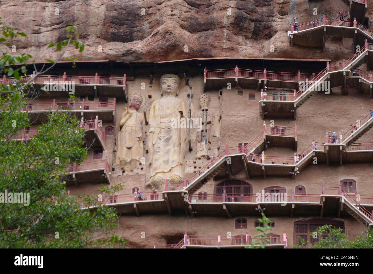 Maijishan Cave-Temple Complex in Tianshui city, Gansu Province China. A ...