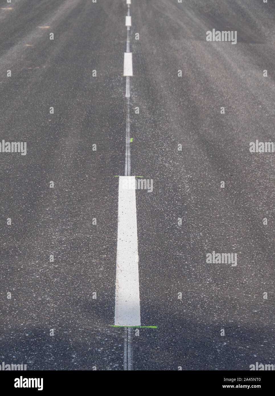 New asphalt texture with white line Stock Photo