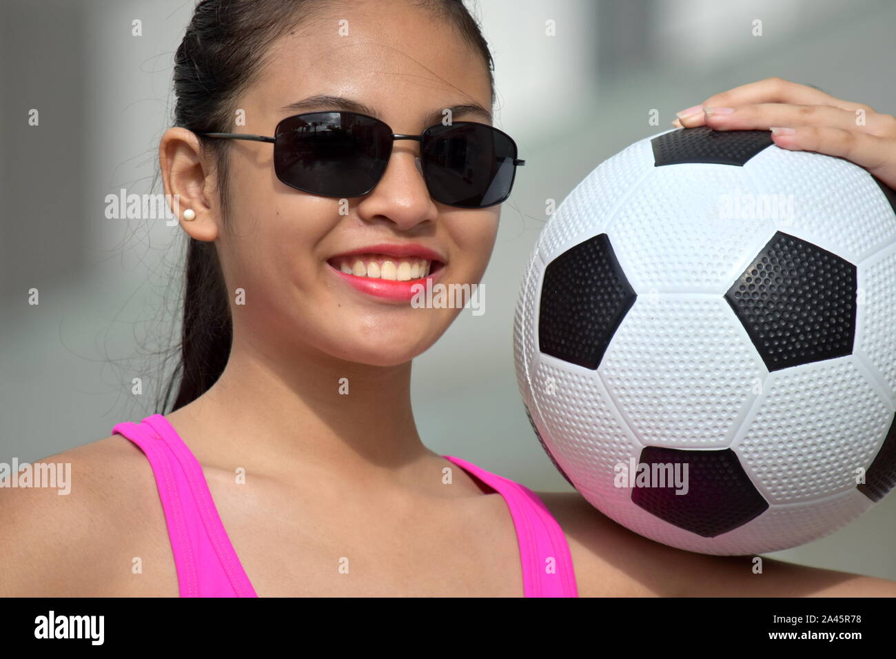 With Soccer Ball Stock Photo Alamy