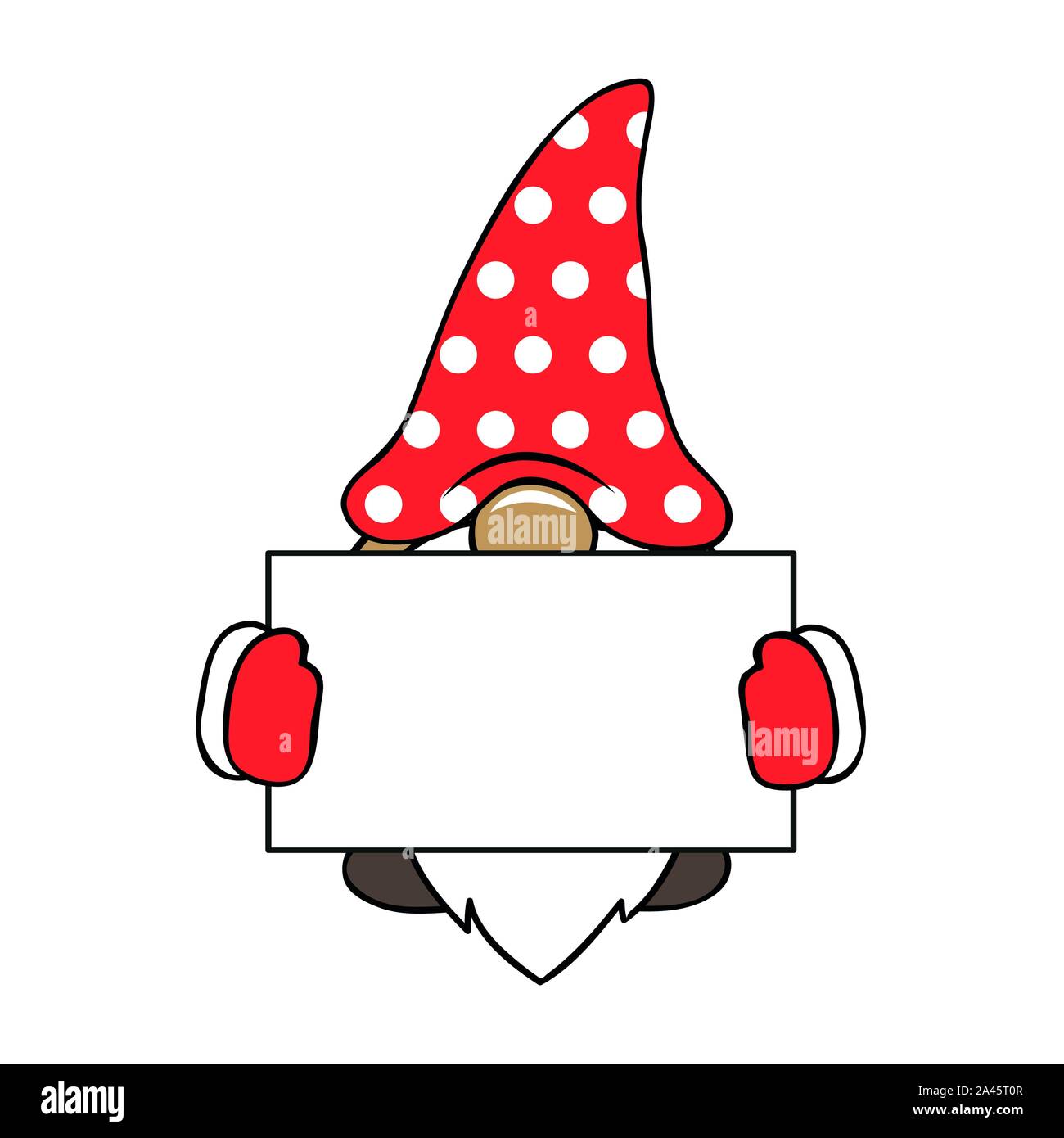 Christmas Cute Gnome With Red Clothes And Card Vector Illustration Eps10 Stock Vector Image Art Alamy