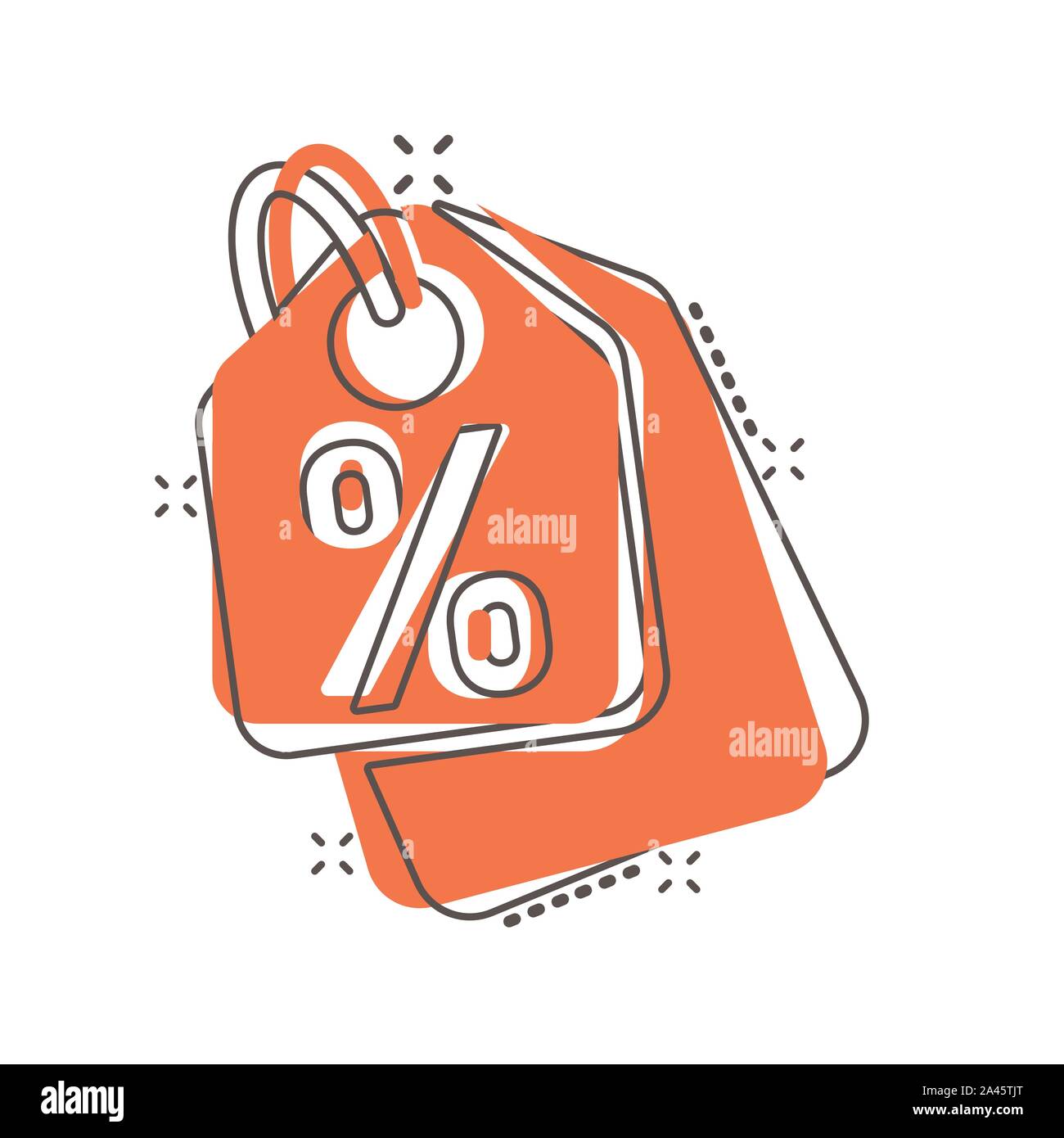 Vector cartoon discount shopping tag icon in comic style. Discount ...