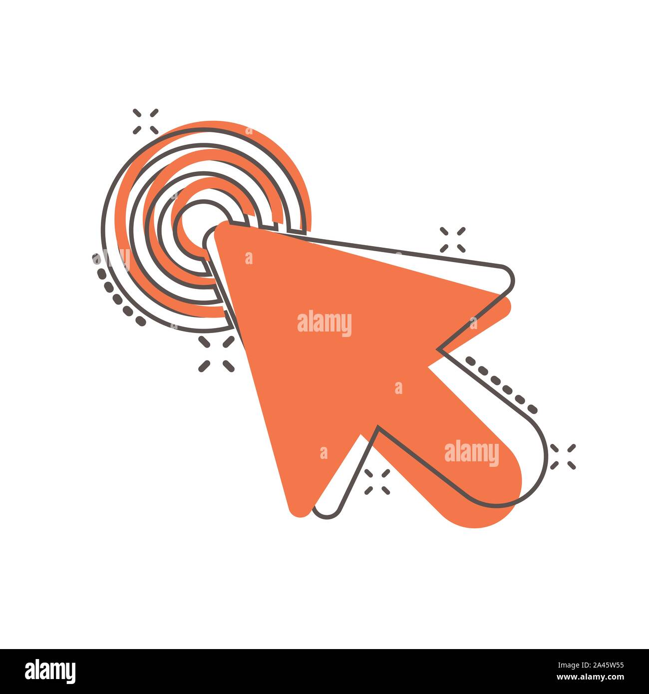 Computer mouse cursor icon in comic style. Arrow cursor vector cartoon ...