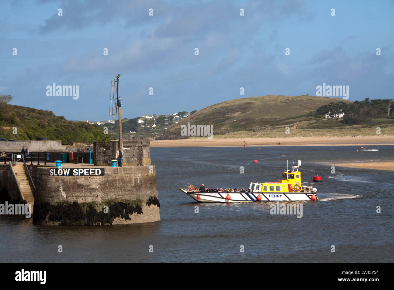 Ferry entering Padstow Harbour Stock Photo Alamy
