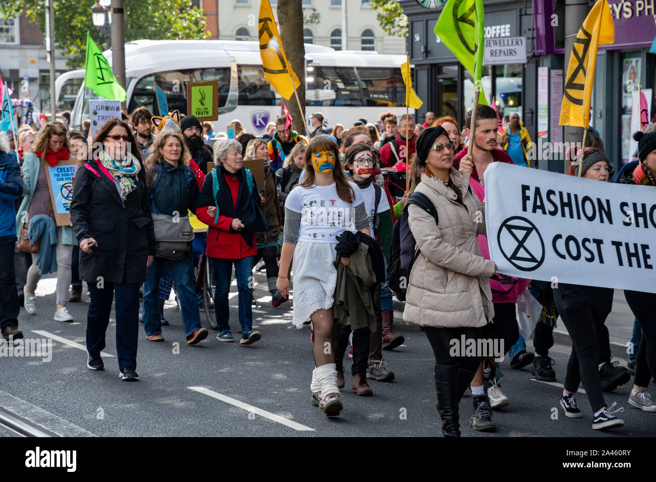 Extinction Rebellion week of protest. Dublin, Ireland. Stock Photo