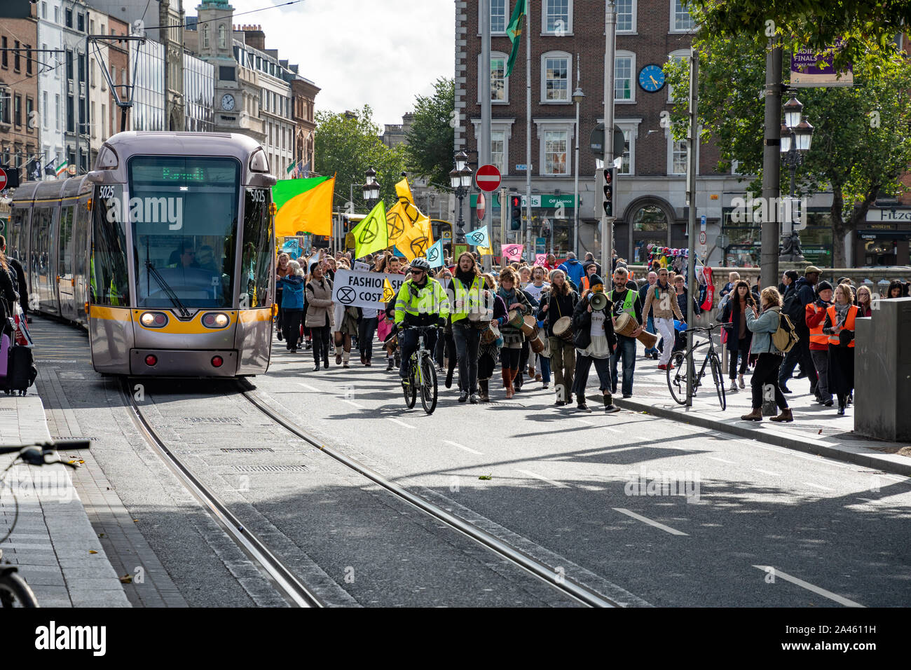 Extinction Rebellion week of protest. Dublin, Ireland. Stock Photo
