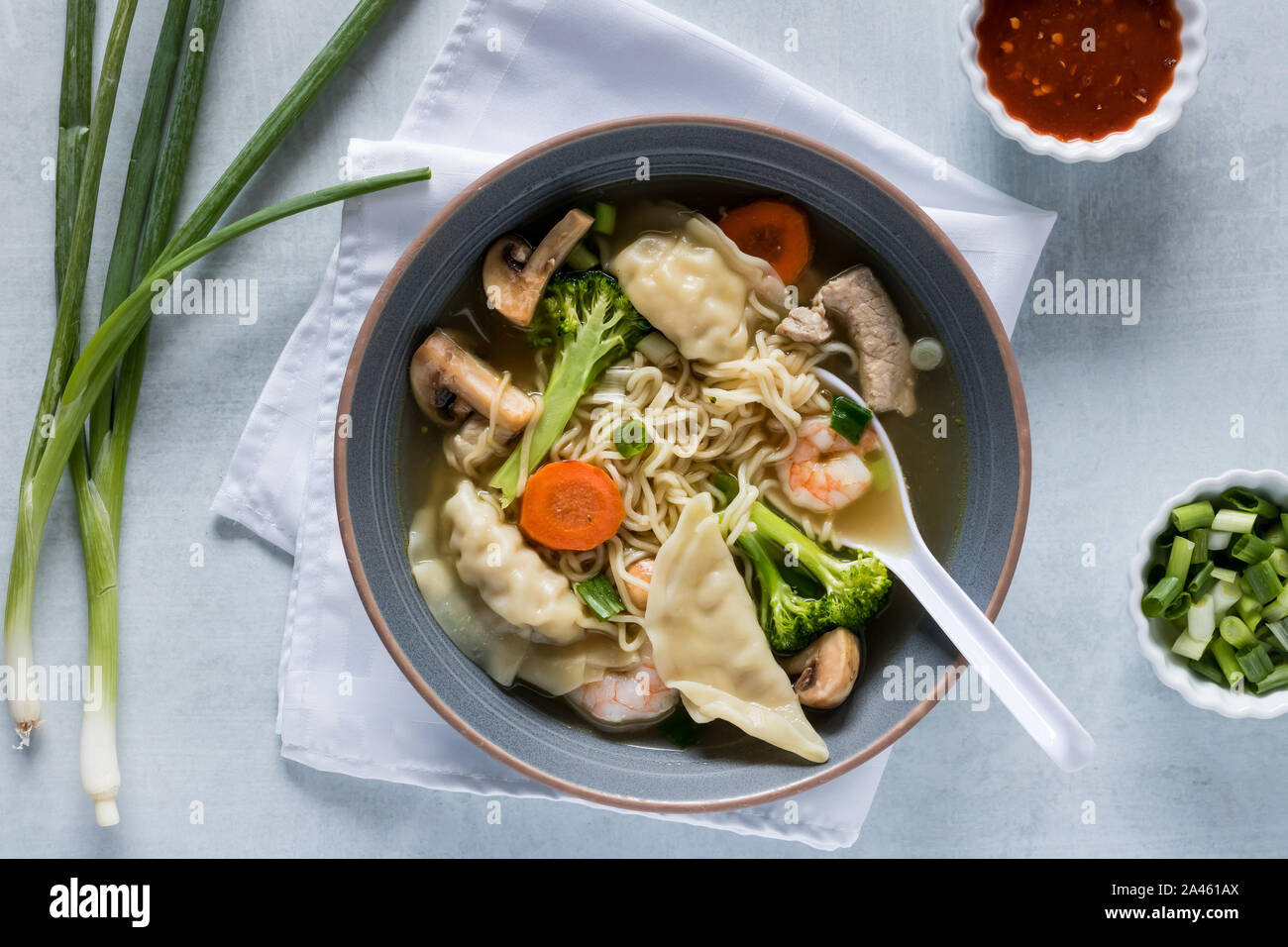 Wor Wonton Soup Stock Photo Alamy