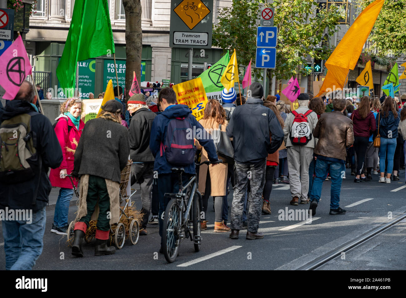 Extinction Rebellion week of protest. Dublin, Ireland. Stock Photo