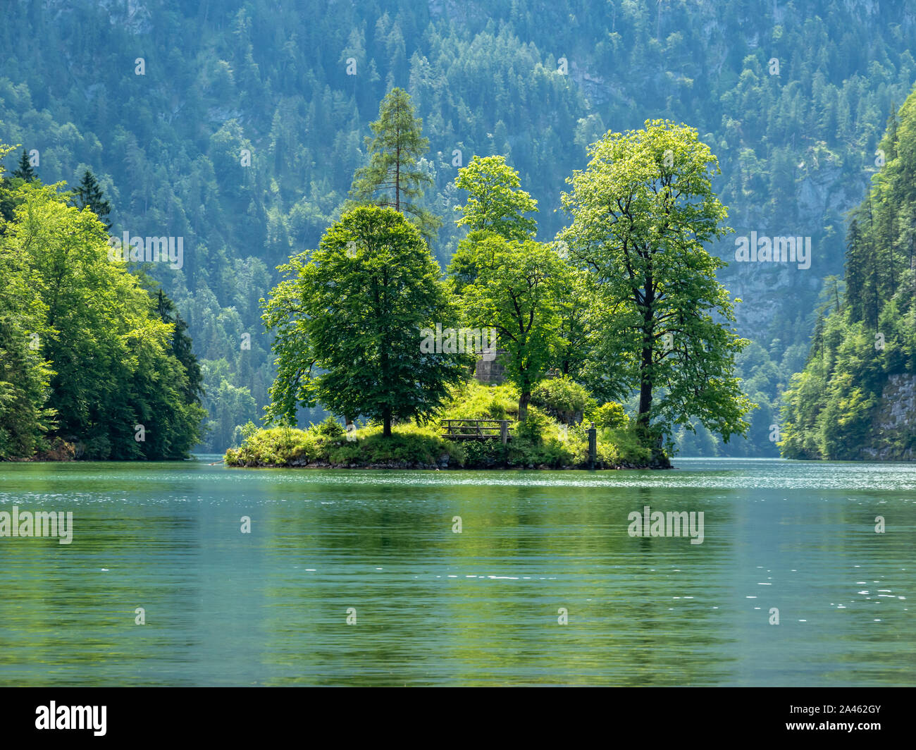 Island Christlieger at the Königssee in Bavaria Stock Photo