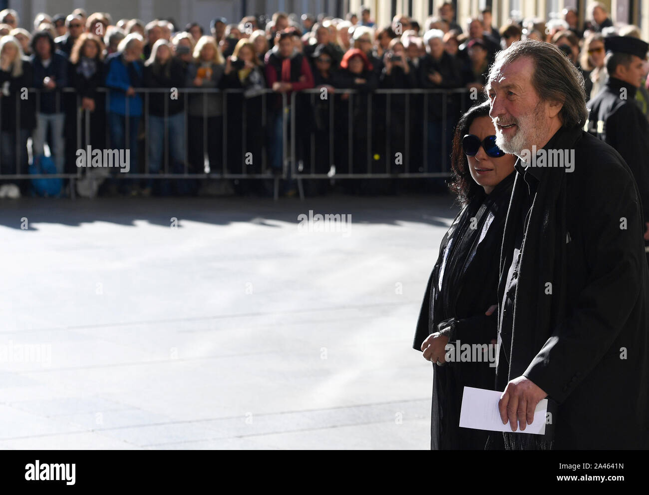 Czech Republic October 12th 19 Czech Actor Bolek Polivka And His Partner Marcela Cerna Attend A Mourning Ceremony To Czech Pop Singer Karel Gott In St Vitus Cathedral At The Prague Castle The