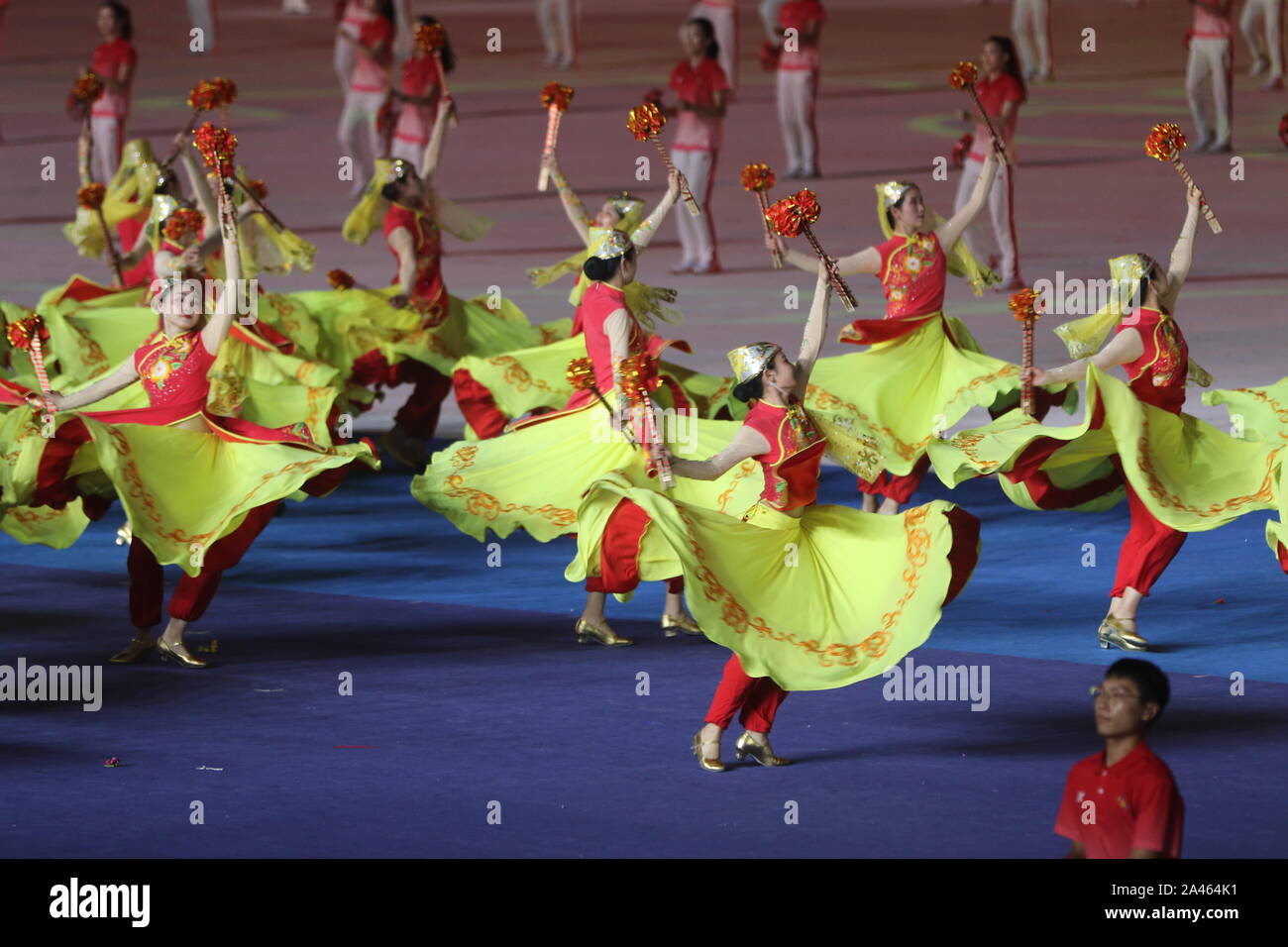 Ethnic minorities dance at the openning ceremony of the 11th National ...