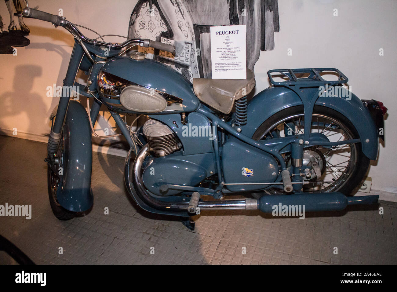 Marseille (France) Musée de la moto - Motorcycle museum : Peugeot 57TS 125cc  1956 (French Stock Photo - Alamy