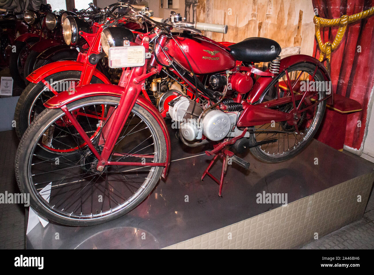 Marseille (France) Musée de la moto - Motorcycle museum : Moto Guzzi GUZZINO Motoleggera 65cc 1948-1950 (Italian) Stock Photo